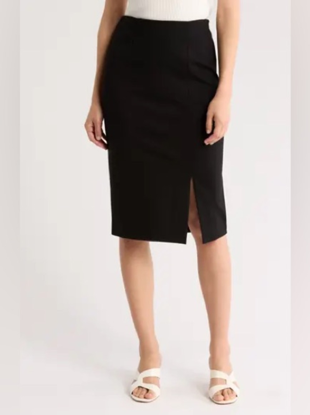 BOSS Orange Vaguette Pencil Skirt with Side Slit in Black, Size XL, NWT